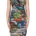 Joseph Ribkoff Joesph Ribkoff Ribbed Colorful Splash Edgy Stretch Dress Photo 0