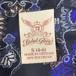 Faded Glory  Black Blue Paisley Print Blouse Size S (4-6) 3/4 Sleeve 100% Poly Photo 5