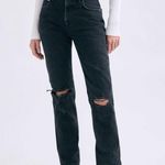 AGOLDE Cherie distressed black high rise straight ieans Photo 4