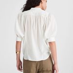 Madewell Embroidered Puff-Sleeve Band-Collar Shirt White Blouse Top NWT Size 14 Photo 8