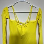 Not Yours To Keep Sunny Yellow Ribbed Midi Dress M Women Size M Photo 7