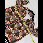 Geometric Bomber Jacket sz XL NWOT Brown Photo 5