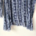 Somedays Lovin Blue Batik Print Lightweight Scoop Neck Mini Dress Raw Hem Boho Photo 6