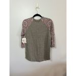 LuLaRoe Randy 3/4 Sleeve Baseball T-Shirt Top Gray Patterned Size Small S Photo 1