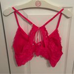Aerie Show Off Rooftop Garden Lace Padded Plunge Bralette in Hot Pink Photo 3