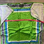 FRNCH  Paris Green Blue Square Scarf Sleeveless Print Summer Shirt One Size Photo 6