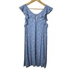 Loft  Floral‎ Ruffle Sleeve Dress Blue White Sleeveless Summer Women Size Small Photo 6