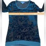 Teal velvet burnout Long Sleeve tunic top Whimsigoth Green Photo 3