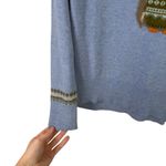 Sundance Wise Owl Wool Blend Blue Sweater Fair Isle Cheerful Forest Womens PXS Photo 3
