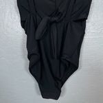 Aerie Women M Black Layered One Piece Swimsuit Bandeau Deep V-Neck Full Coverage Photo 5