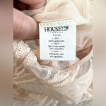 House Of CB  Peach pink Lucya long sleeve sequin limited edition gown S Photo 4