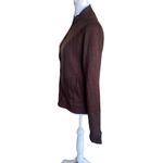 Merrell  Wool Blend Zip Up Sweater Jacket Womens Size Medium Brown Blue Lining Photo 4