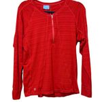 Athleta Red Long Sleeve Zip Pullover Top (Fits Medium) Photo 2