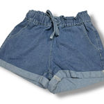 SheIn Women's Paperbag Denim Shorts Drawstring Blue Jean Size Small Photo 0