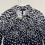BCBGMAXAZRIA  Navy and White Button Down Shirt Photo 1