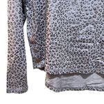 Zuda Leopard Print Metallic Long Sleeve Sweatshirt Top Silver Size Large Photo 1