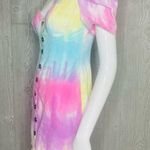 L'ATISTE  by Amy tie dye denim dress summer button front shirt summer dress small Photo 4