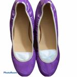 J.Crew  Purple Patent Leather Round Toe Size 8 Classic Ballet Flats Cream Trim. Photo 1