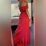 EXPRESS  Elegant Red Ruffle hi-lo Maxi Dress Photo 3