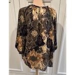 Fig & Flower Paisley Blouse Fall Colors Popover Boho Colorful Peasant Size 2X Photo 3