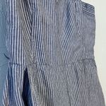 Old Navy Jumpsuit Womens Navy Blue Stripe Linen Blend Romper SZ L Photo 5