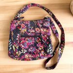 Vera Bradley  Crossbody Bag Midnight Wildflowers Floral Quilted Fall Blues Pinks Photo 0