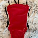 Athletic Red One Piece Swim Suit Size M Photo 0