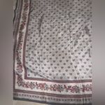 Cacharel vintage silk floral cream printed scarf rare paris designer luxury Red Photo 2