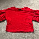 Forever 21 Red Crop Puff Sleeve Top Photo 0