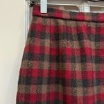 Pendleton Vintage 100% Virgin Wool Tartan Plaid Skirt Red Black Size 10 Petite Photo 1