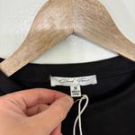 Cloud Ten Black Suede Scattered Embellished Short Sleeve Crop Top Size M Size M Photo 2