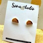 Taco earrings Sona Studio NEW whimsical stud foodie hipster posts funky NWT Fun Yellow Photo 0