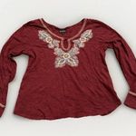 Shyanne Blouse Top Long Sleeve Peasant Boho Western Cowgirl Embroidered Rodeo XL Photo 0