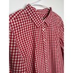 Talbots red gingham button-down shirt blouse holiday preppy size large Photo 4