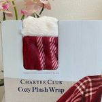 Charter Club ๐บ Cozy Plush Wrap 50 x 70 Garnet Plaid Throw ๐บ Photo 5