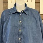 Banana Republic Blue Chambray Lined Bubble Sleeve Button Down Shirt- Small Photo 4