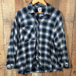 BDG  Urban Outfitters Oversized Plaid Flannel Shirt Blue Black Women’s Medium Photo 0