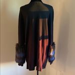 Alfani Black and Brown Sweatshirt with Faux Fur Cuffs Size 2X Photo 5