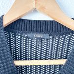 Quince Organic Cotton Open Knit Long Sleeve Cover Up Mini Dress in Black Photo 3