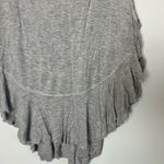 Free People We the Free Gray Heather Ruffle Uptown Sleeveless Tank Top Photo 3
