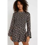 Urban Outfitters Diana Women’s Medium Black Floral Long Sleeve Romper Jumpsuit Photo 6