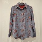 Anthropologie  Building 18 Floral Corduroy Button Down Shirt Size 0 Photo 2