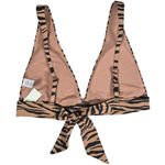 Aerie Pique Animal Print Tie Longline Bikini Top M NWT Photo 1
