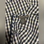 EUC Chelsea & Theodore Blue White Checked Embroidered Floral Babydoll top size 8 Photo 7