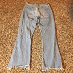 Loft  The Kick Crop Flare Jeans Light Wash Distressed Raw Hem Women's Size 26 Photo 6