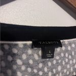 Talbots  Black & White Polka Dot Side-tie Waist Long Sleeve Sweater Photo 5