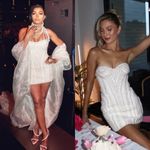 🆕 RETROFETE Deema Pearl Embellished Strapless Crepe Mini Dress Ivory Sz S Photo 2