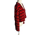 Lush Clothing Lush Velour Oversized Cropped Sweater S Red Black Striped Bell Sleeves Photo 5