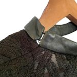 Thakoon NWT  Leather Collared Embroidered Cable Knit Sleeveless Combo Mini Dress Photo 10