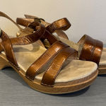 Dansko  Surraya Sandals Slingback Strappy Wedge Bronze Leather Womens EU41 US 10 Photo 0